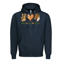 Navy Peace Love Horses Zipper Hoodie - Jasminsmagicworld