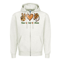 Oatmeal Heather Peace Love Horses Zipper Hoodie - Jasminsmagicworld