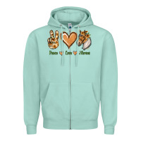 Seafoam Peace Love Horses Zipper Hoodie - Jasminsmagicworld
