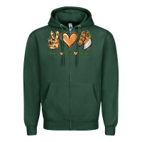 Sports Green Peace Love Horses Zipper Hoodie - Jasminsmagicworld