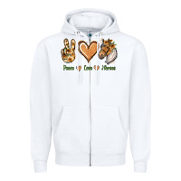 White Peace Love Horses Zipper Hoodie - Jasminsmagicworld