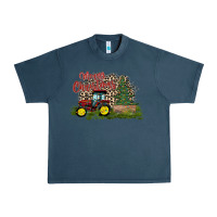 Midnight Navy merry Christmas tractor tree Urban Heavy Tee - CowhideDigitalArt