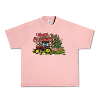 Salmon merry Christmas tractor tree Urban Heavy Tee - CowhideDigitalArt
