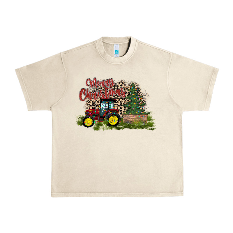 Merry Christmas Tractor Tree Urban Heavy Tee by CowhideDigitalArt | Teevron