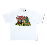 White merry Christmas tractor tree Urban Heavy Tee - CowhideDigitalArt
