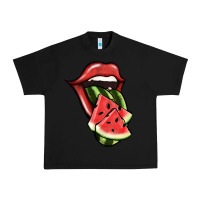 Black Watermelon Tongue Urban Heavy Tee - Jasminsmagicworld