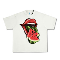 Pistachio Watermelon Tongue Urban Heavy Tee - Jasminsmagicworld