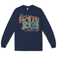 Navy have a holly jolly christmas Long Sleeve Tee - CowhideDigitalArt
