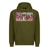 Army Green 1776 4th of july license plate Premium Hoodie - BarkalooDesign