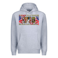 Heather Grey 1776 4th of july license plate Premium Hoodie - BarkalooDesign
