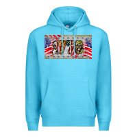 Ocean Blue 1776 4th of july license plate Premium Hoodie - BarkalooDesign