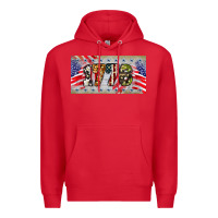 Red 1776 4th of july license plate Premium Hoodie - BarkalooDesign