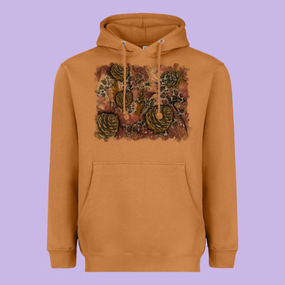 Glitter Leopard Fall Background Heavyweight Hoodie Designed By Ranaportraitstore