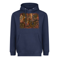Navy glitter leopard fall background Heavyweight Hoodie - RanaPortraitStore