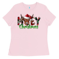 Bubblegum Pink moey Christmas Ladies Tee - CowhideDigitalArt