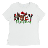 White moey Christmas Ladies Tee - CowhideDigitalArt