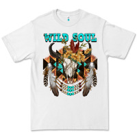 White Wild Soul Bull Skull Premium Tee - FaDigitalArtStudio