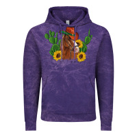 Cloud Purple western horse cowboy hat cactus sunflowers Vintage Hoodie - Artiststas
