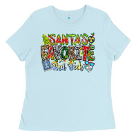 Baby Blue Santa's Favorite Rad Tech Ladies Tee - CowhideDigitalArt