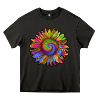 Asphalt tie dye sunflower Heavy Core Tee - RanaPortraitStore