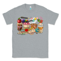 Heather Grey Teacher Coffee Cups Classic Tee - FaDigitalArtStudio