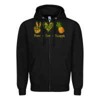 Black Peace Love Pineapple Zipper Hoodie - Jasminsmagicworld