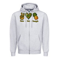 Heather Grey Peace Love Pineapple Zipper Hoodie - Jasminsmagicworld