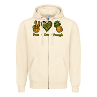 Sandshell Peace Love Pineapple Zipper Hoodie - Jasminsmagicworld