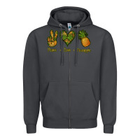 Smoke Peace Love Pineapple Zipper Hoodie - Jasminsmagicworld