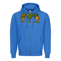 True Royal Peace Love Pineapple Zipper Hoodie - Jasminsmagicworld