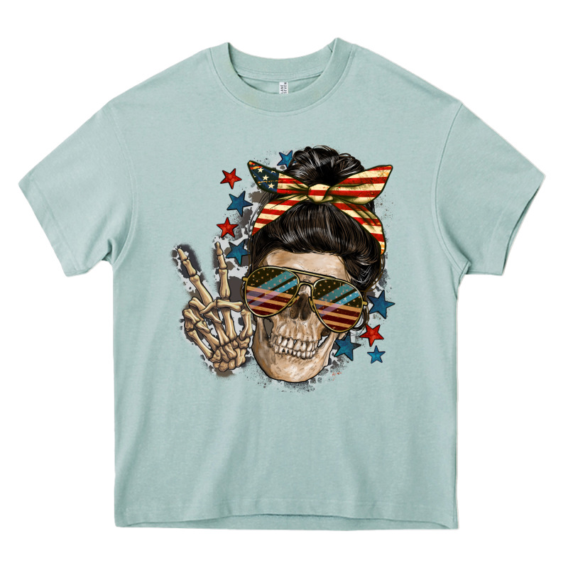 American Mother Skull Mother's Day Heavy Core Tee by FaDigitalArtStudio | Teevron