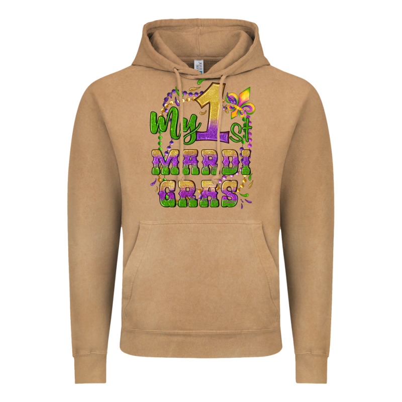 My First Mardi Gras Glitter Fleur De Lis Vintage Hoodie by Artiststas | Teevron