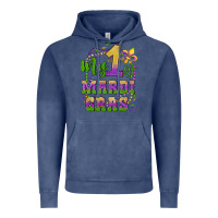 Vintage Denim my first mardi gras glitter fleur de lis Vintage Hoodie - Artiststas