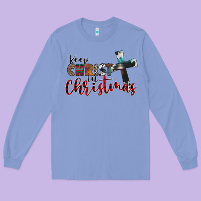 Keep Christ In Christmas Long Sleeve Tee Designed By Cowhidedigitalart