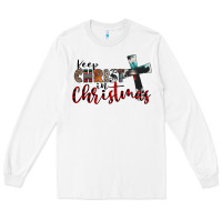 White keep christ in christmas Long Sleeve Tee - CowhideDigitalArt