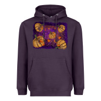 Plum halloween leaves tool leather backround Heavyweight Hoodie - RanaPortraitStore