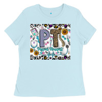 Baby Blue pt physical therapist Ladies Tee - CowhideDigitalArt