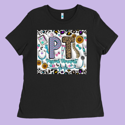 Pt Physical Therapist Ladies Tee Designed By Cowhidedigitalart