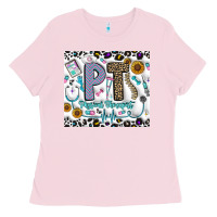Bubblegum Pink pt physical therapist Ladies Tee - CowhideDigitalArt