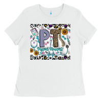 White pt physical therapist Ladies Tee - CowhideDigitalArt