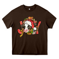 Chocolate Brown joy christmas with cow bbs Heavy Core Tee - BundleAndBundleShop