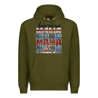 Army Green american mama Premium Hoodie - BarkalooDesign