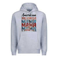 Heather Grey american mama Premium Hoodie - BarkalooDesign