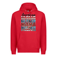 Red american mama Premium Hoodie - BarkalooDesign