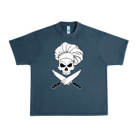 Midnight Navy chef skull and crossbones knives halloween Urban Heavy Tee - linhVisuals