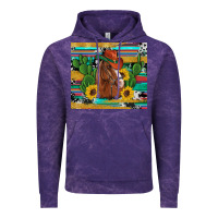 Cloud Purple western horse cowboy hat cactus sunflowers glitter cowhide serape turq Vintage Hoodie - Artiststas