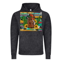 Vintage Black western horse cowboy hat cactus sunflowers glitter cowhide serape turq Vintage Hoodie - Artiststas