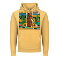 Vintage Mustard western horse cowboy hat cactus sunflowers glitter cowhide serape turq Vintage Hoodie - Artiststas