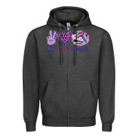 Charcoal Heather Peace Love Hairstylist Zipper Hoodie - Jasminsmagicworld