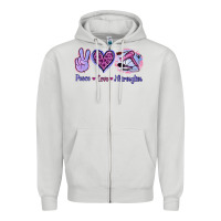 Dove Grey Peace Love Hairstylist Zipper Hoodie - Jasminsmagicworld